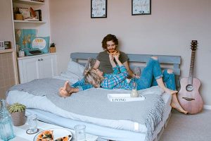 Couple staying in bed