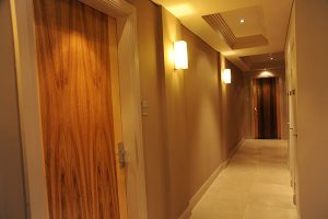 Apartment hallway and doors